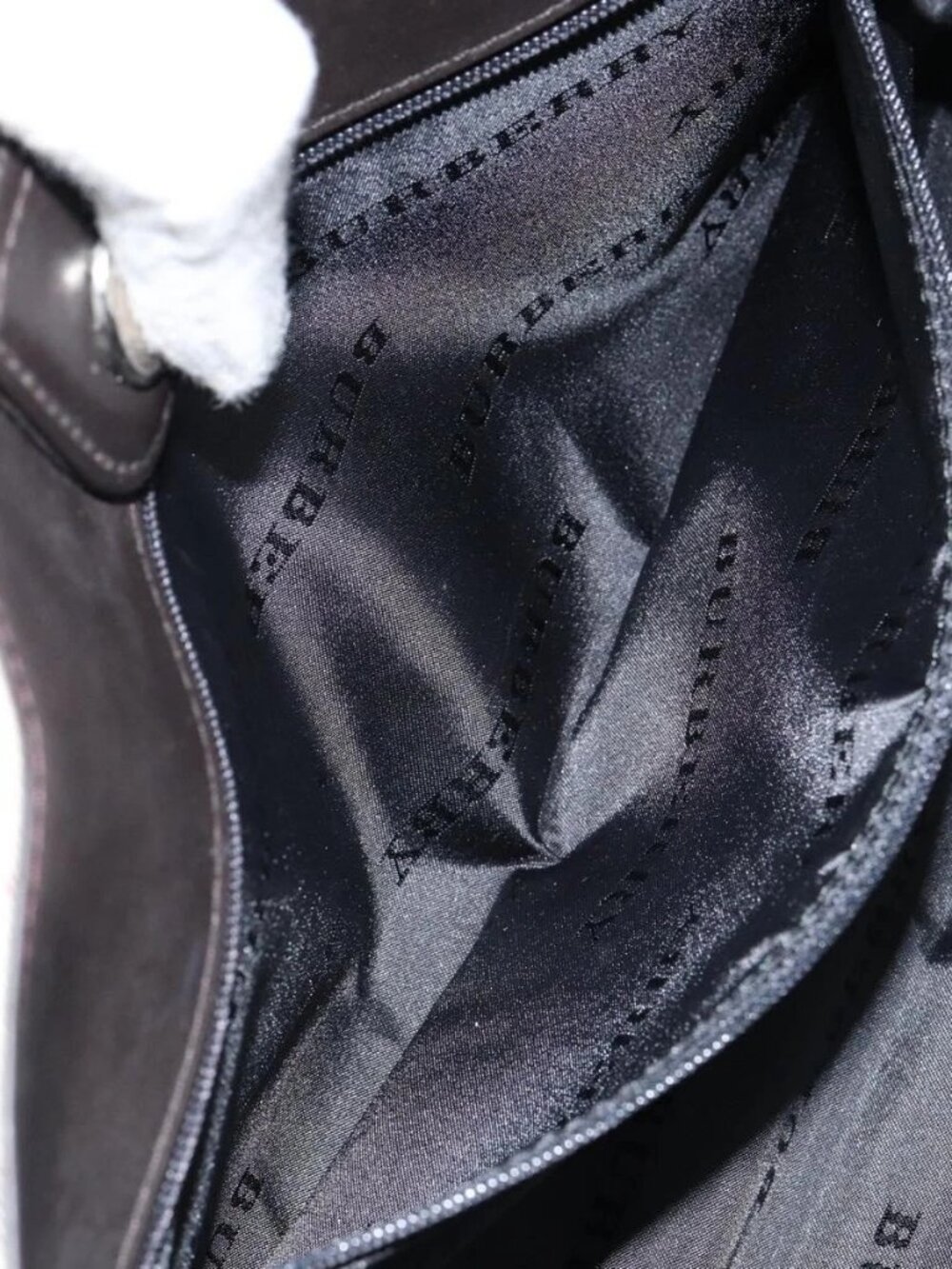 BURBERRY Nova Check Hand Bag Canvas Beige Silver Auth ka313 - Picture 14 of 16